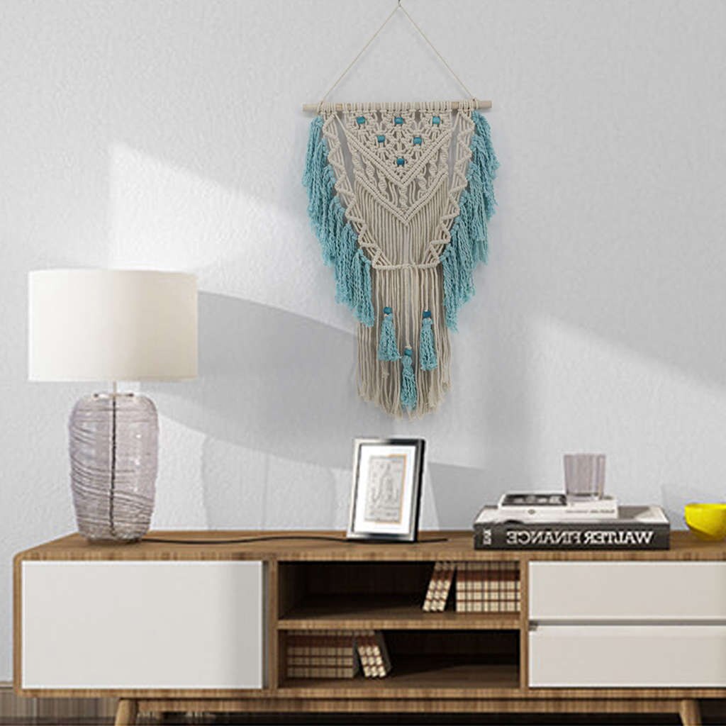 Blue Bohemian Macrame Wall Art