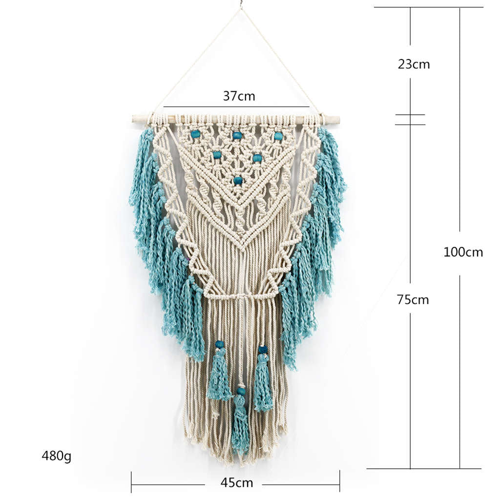 Blue Bohemian Macrame Wall Art