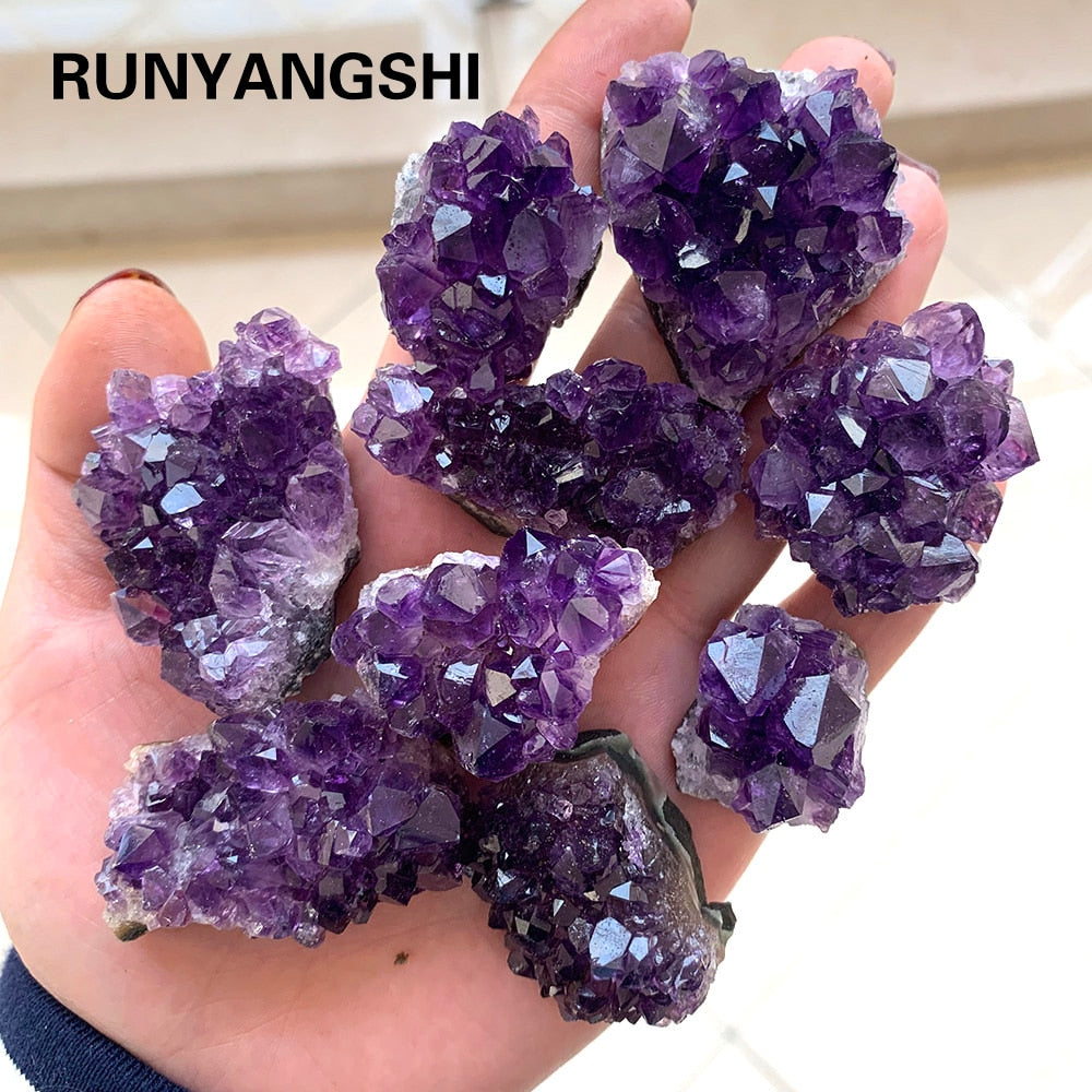 Natural Raw Amethyst Quartz Purple Crystal Cluster Healing Stones Specimen Home Decoration Crafts Decoration Ornament